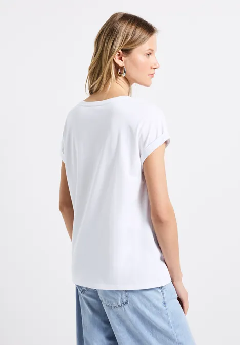 T-Shirt mit Folien-Wording White
