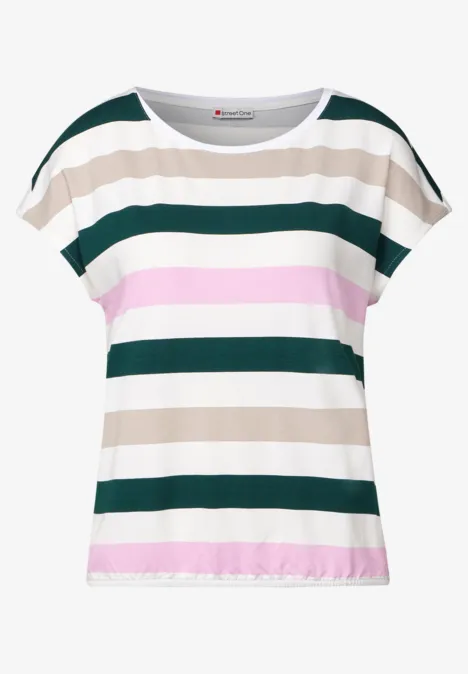 Gestreiftes T-Shirt off white