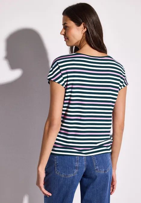 T-shirt à rayures dark garden green