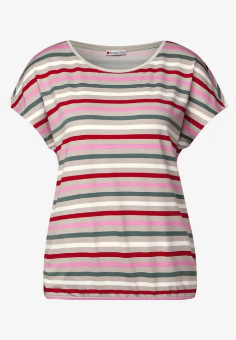 Gestreiftes T-Shirt moonstone sand