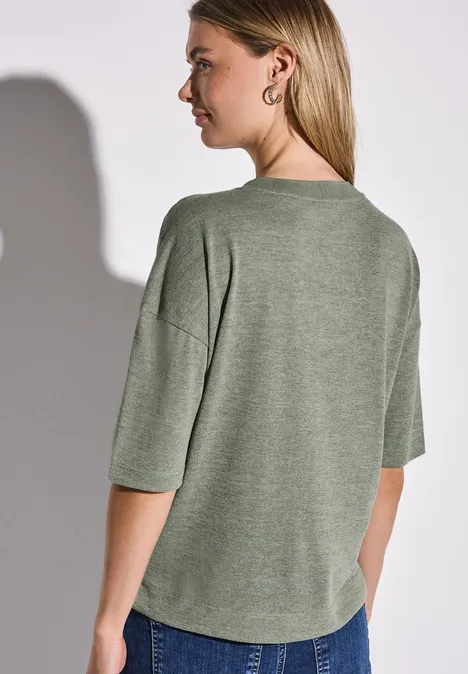 V-Neck T-Shirt pale mud green