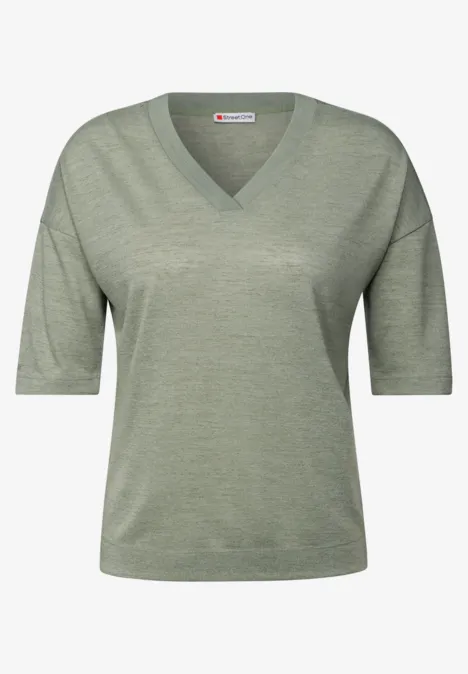 V-Neck T-Shirt pale mud green