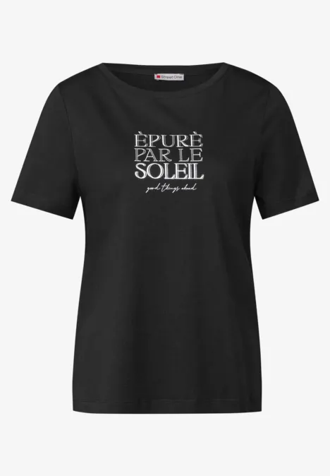 T-Shirt mit Wording Black