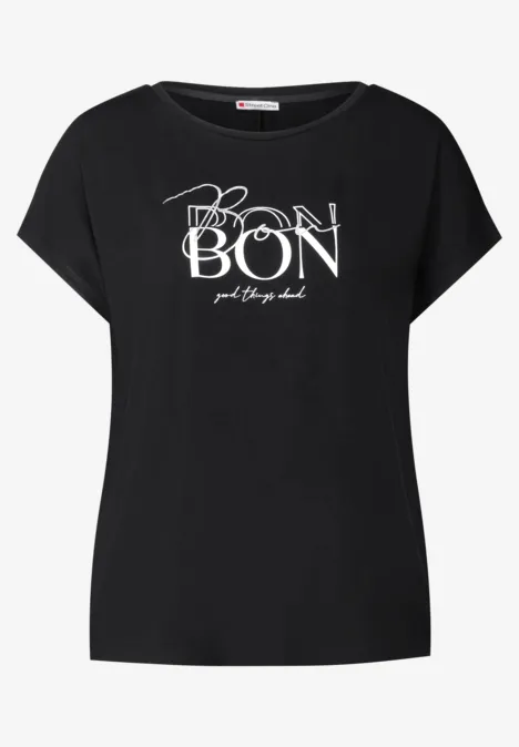 T-Shirt mit Wording Black