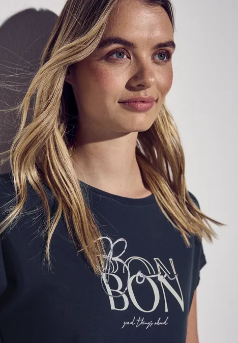 T-Shirt mit Wording deep blue