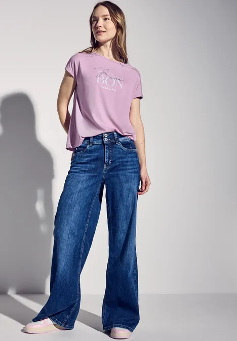 T-Shirt mit Wording cherry blossom rose