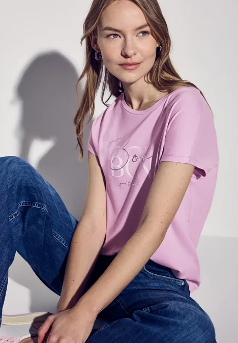 T-Shirt mit Wording cherry blossom rose