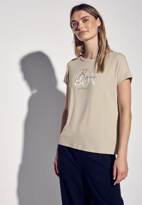 T-Shirt mit Wording moonstone sand