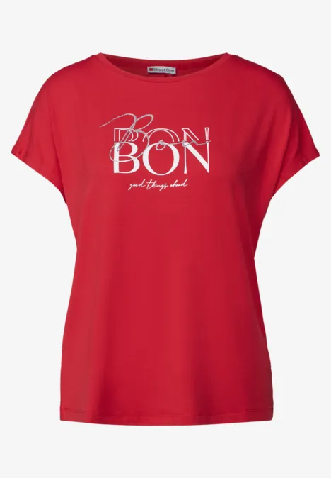 T-Shirt mit Wording glory red