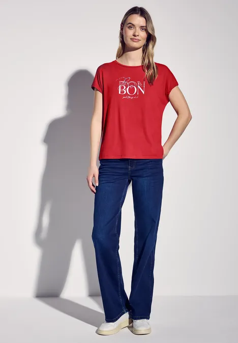 T-Shirt mit Wording glory red