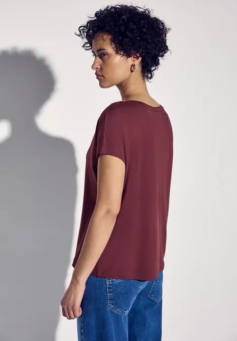 T-Shirt mit Wording dark cherry red