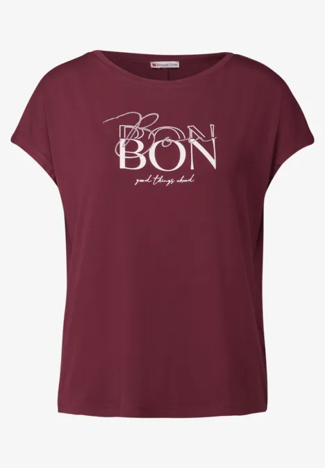 T-Shirt mit Wording dark cherry red