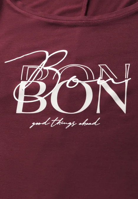 T-Shirt mit Wording dark cherry red