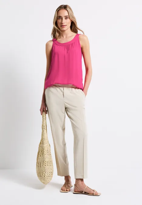 Top in structuurmix blazing pink