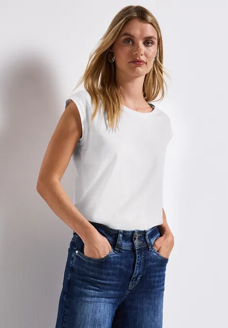Ärmelloses Shirt White