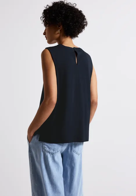 Jersey-Top mit Raffung deep blue