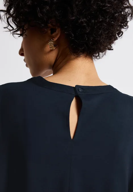 Jersey-Top mit Raffung deep blue