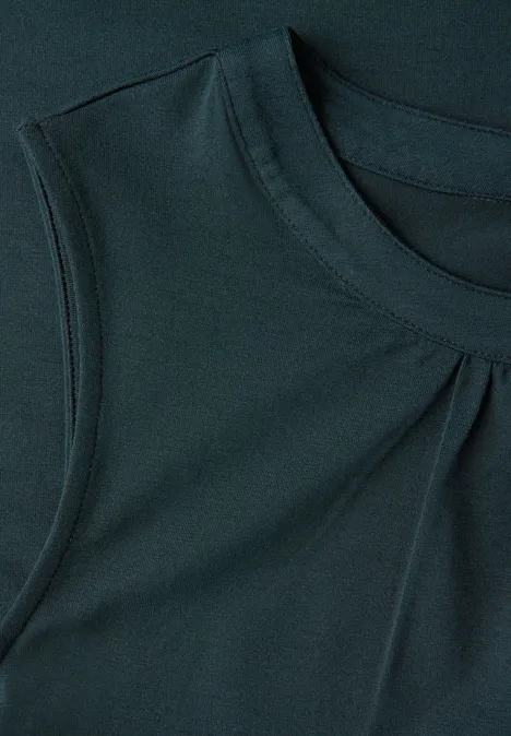 Jersey-Top mit Raffung hunter green