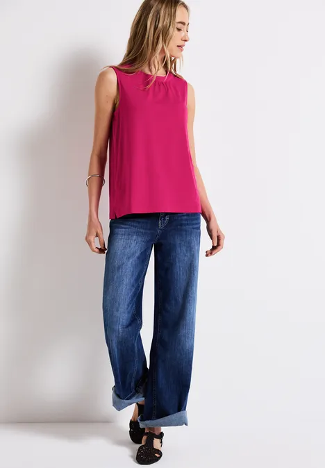 Jersey-Top mit Raffung juicy berry