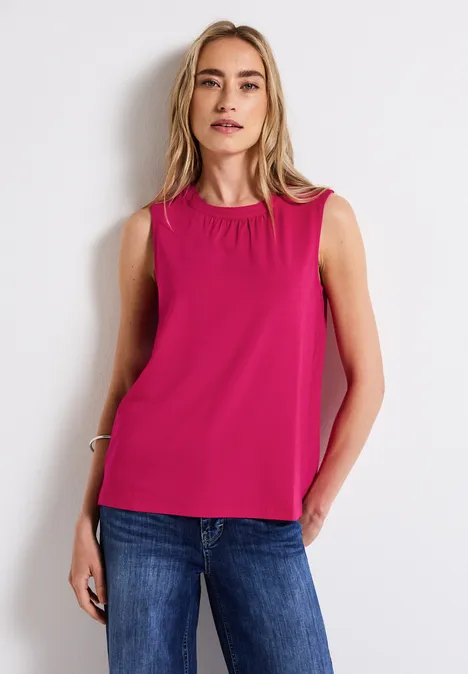 Jersey-Top mit Raffung juicy berry