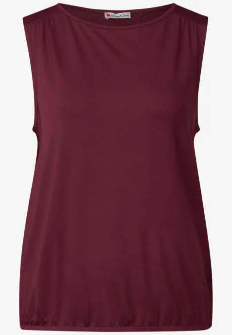 Basic Top dark cherry red