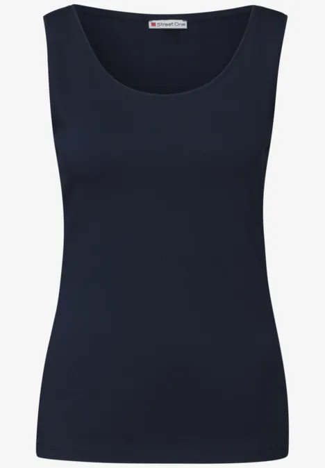 Basic Top in Unifarbe deep blue