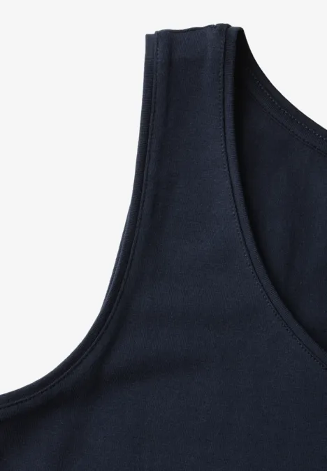 Basic Top in Unifarbe deep blue