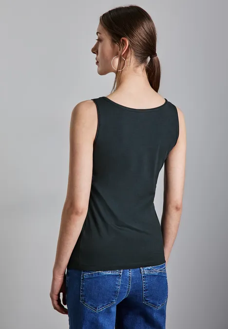 Basic Top in Unifarbe hunter green