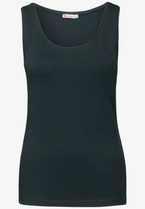 Basic Top in Unifarbe hunter green