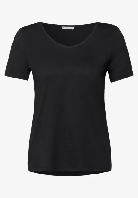Basic T-Shirt in Unifarbe Black