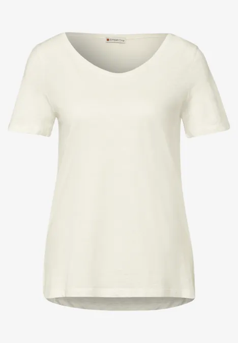 Basic T-Shirt in Unifarbe off white