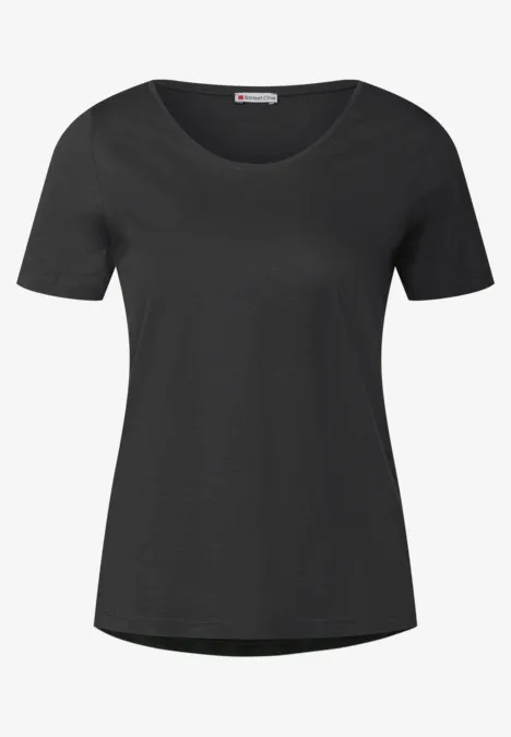 Basic T-Shirt in Unifarbe granite grey