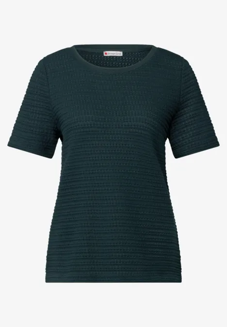 Strick-Look T-Shirt hunter green