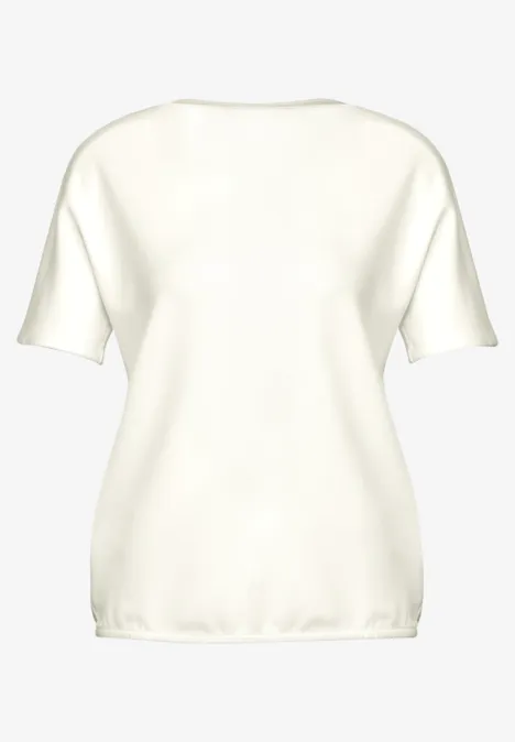Shirt mit U-Boot-Ausschnitt off white