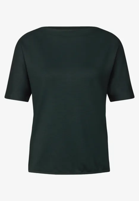 Shirt mit U-Boot-Ausschnitt hunter green