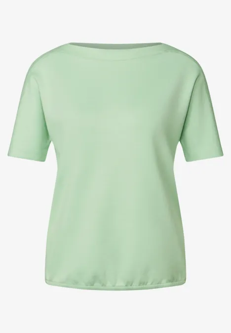 Shirt mit U-Boot-Ausschnitt milky green