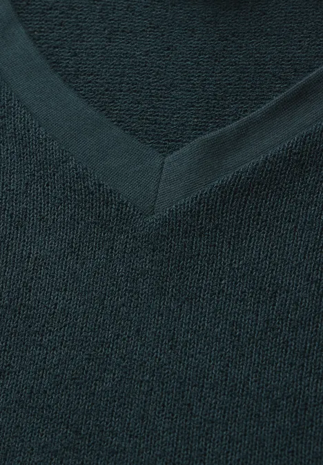 Strick-Look T-Shirt hunter green