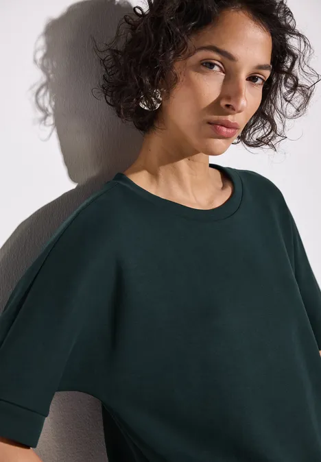 Silk-Look T-Shirt hunter green