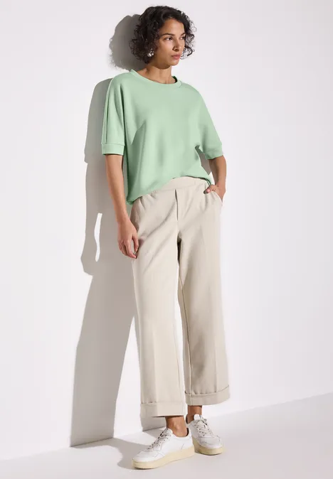 Silk-Look T-Shirt milky green