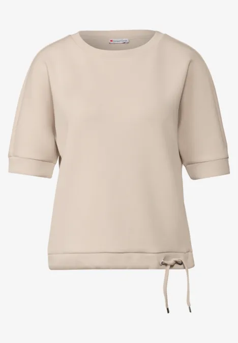 Silk-Look T-Shirt cotton beige