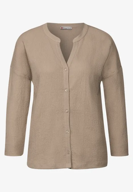 Tunika-Jacke mit Struktur safari beige