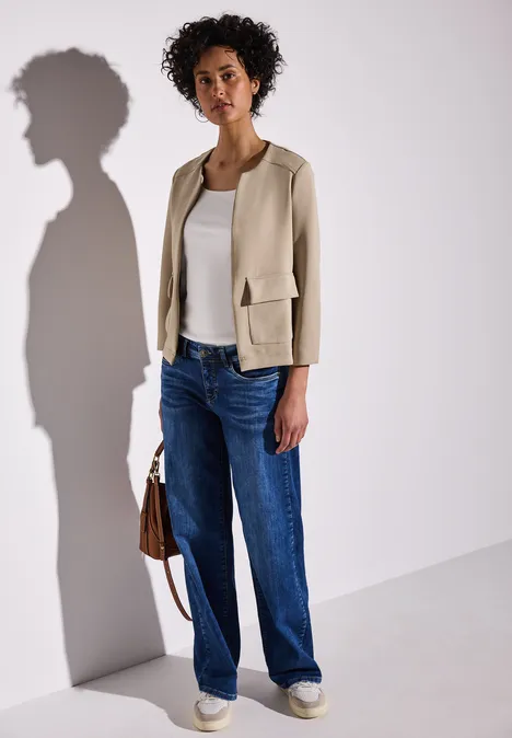 Silk-Look Jacke safari beige