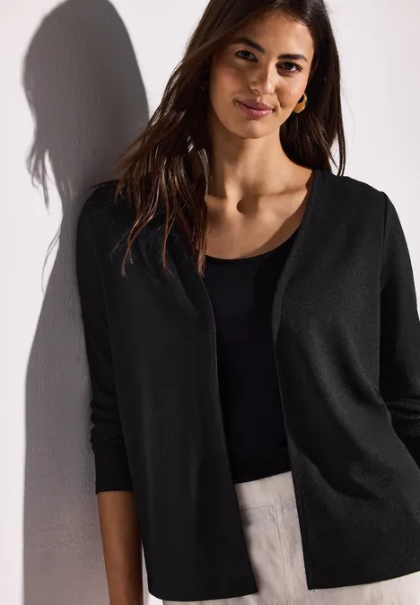 Strick-Look Jacke Black