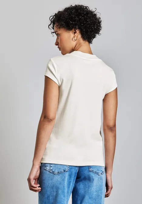 T-shirt à col tourbillon off white