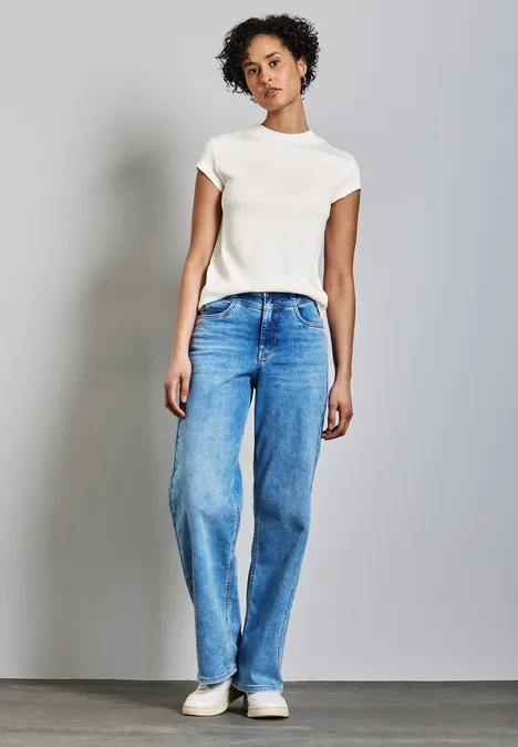 T-shirt à col tourbillon off white