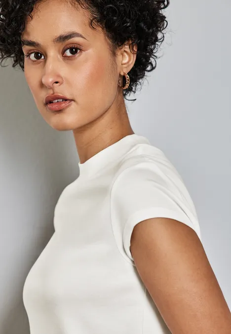 T-shirt à col tourbillon off white