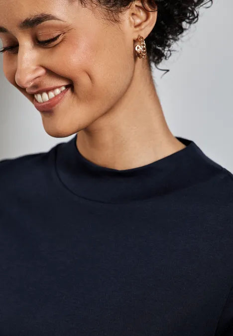 Turtleneck T-Shirt deep blue