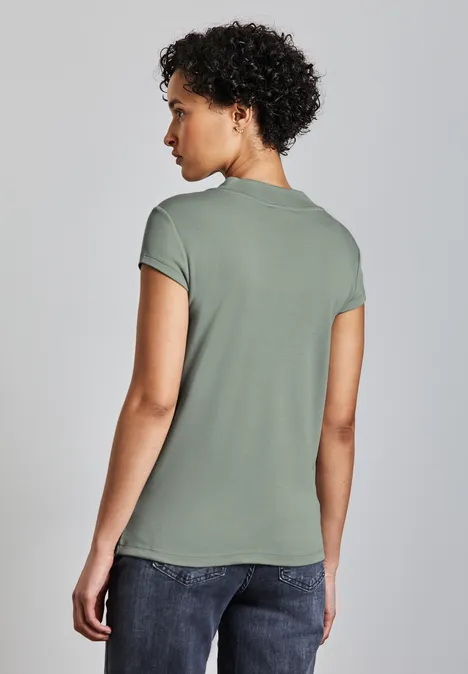 Turtleneck T-Shirt dusty milky green