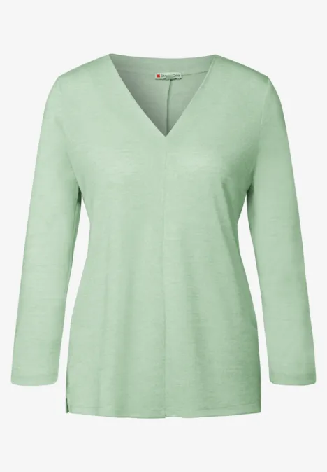 Leinen-Look Shirt milky green mel.