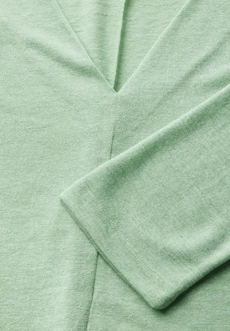 Leinen-Look Shirt milky green mel.
